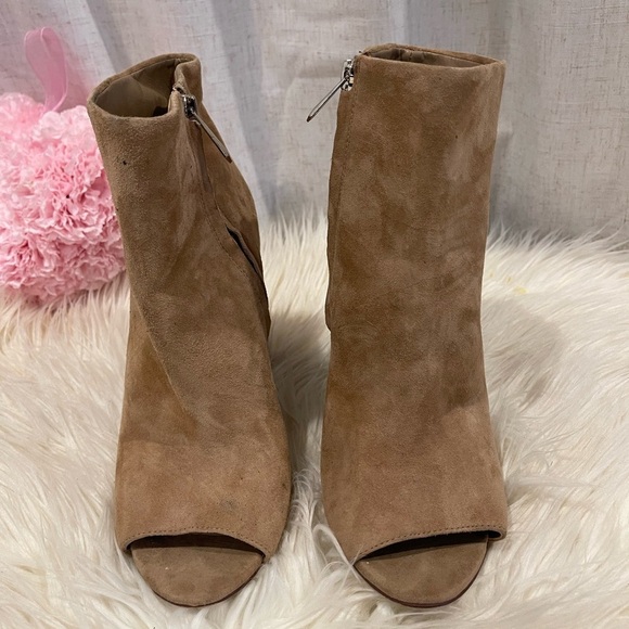 Sam Edelman Suede Open Toe Booties Size 6.5 - Picture 5 of 8